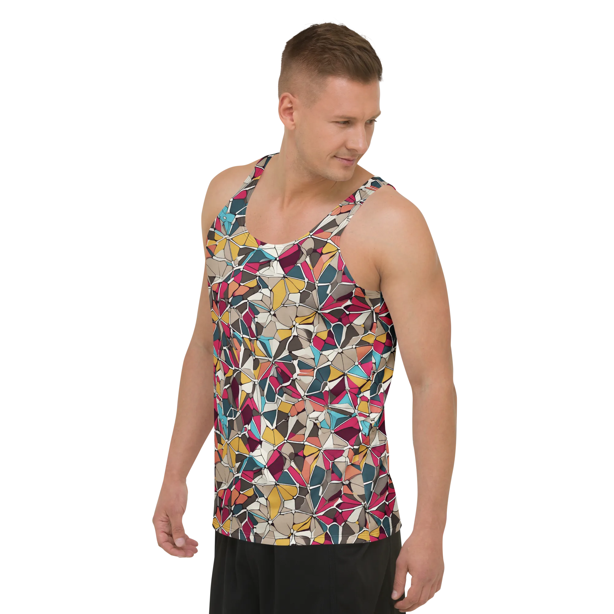 Mosaic Voltage on Men's Tank Top — Left Front