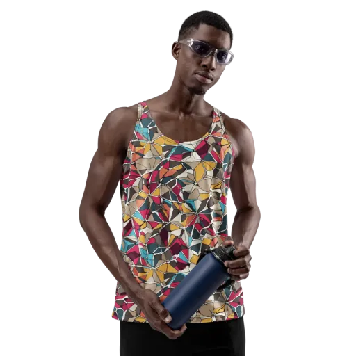 Mosaic Voltage on a Men's Tank Top