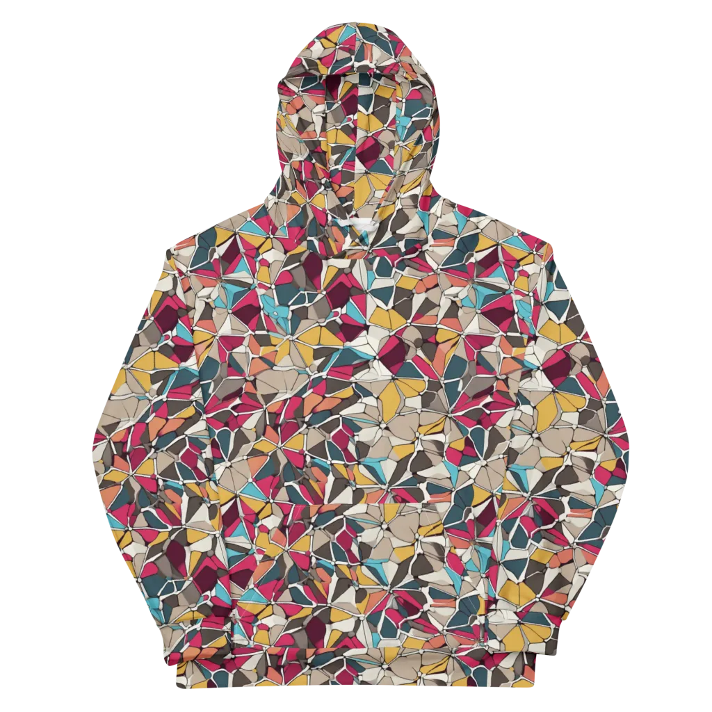 Mosaic Voltage on Cotton Hoodie — Front