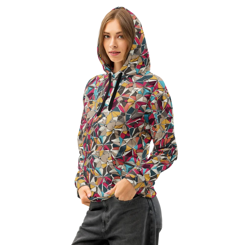 Mosaic Voltage on Cotton Hoodie — Left Front