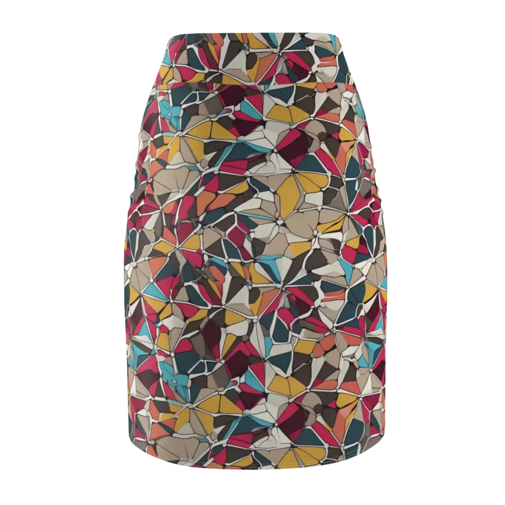 Mosaic Voltage on Pencil Skirt — Back