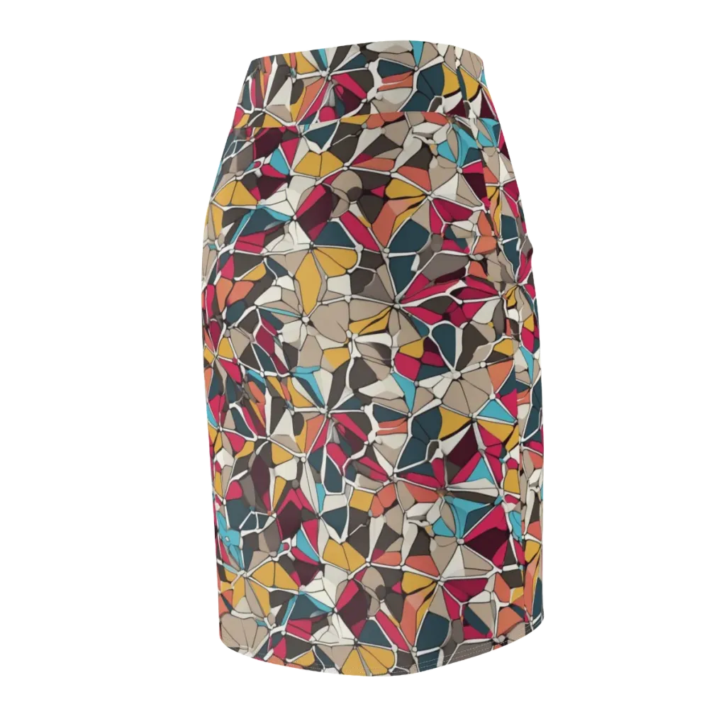 Mosaic Voltage on Pencil Skirt — Back Side