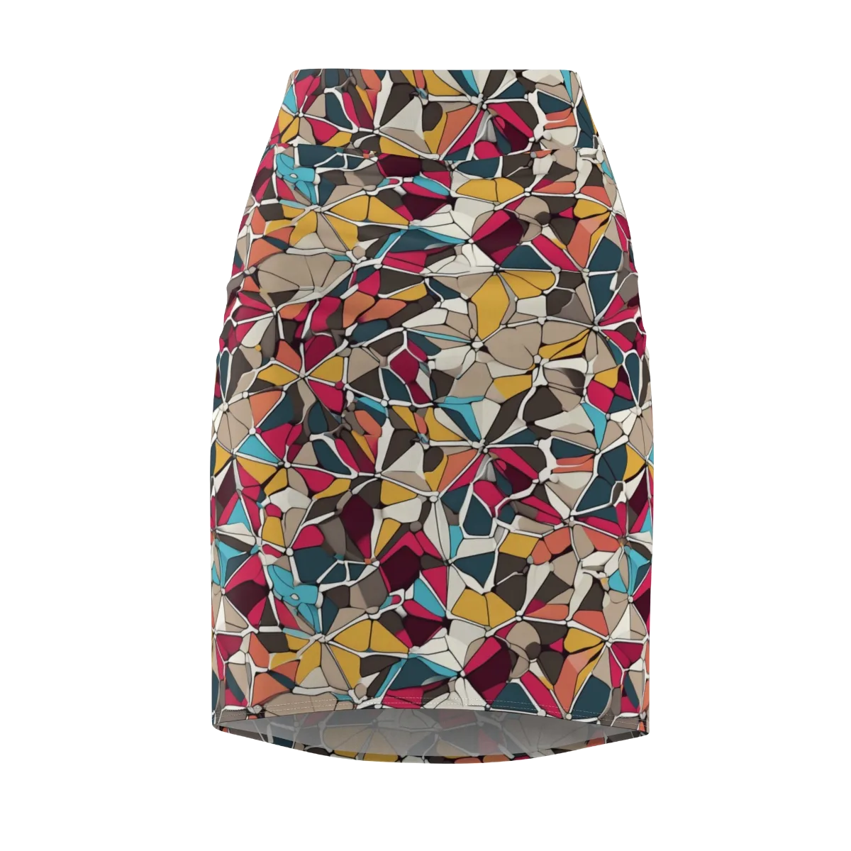 Mosaic Voltage on Pencil Skirt — Front