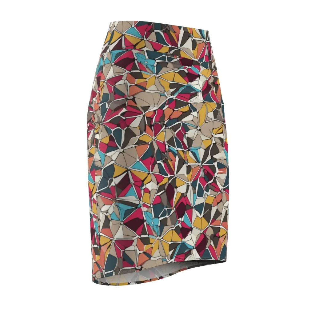 Mosaic Voltage on Pencil Skirt — Front Side