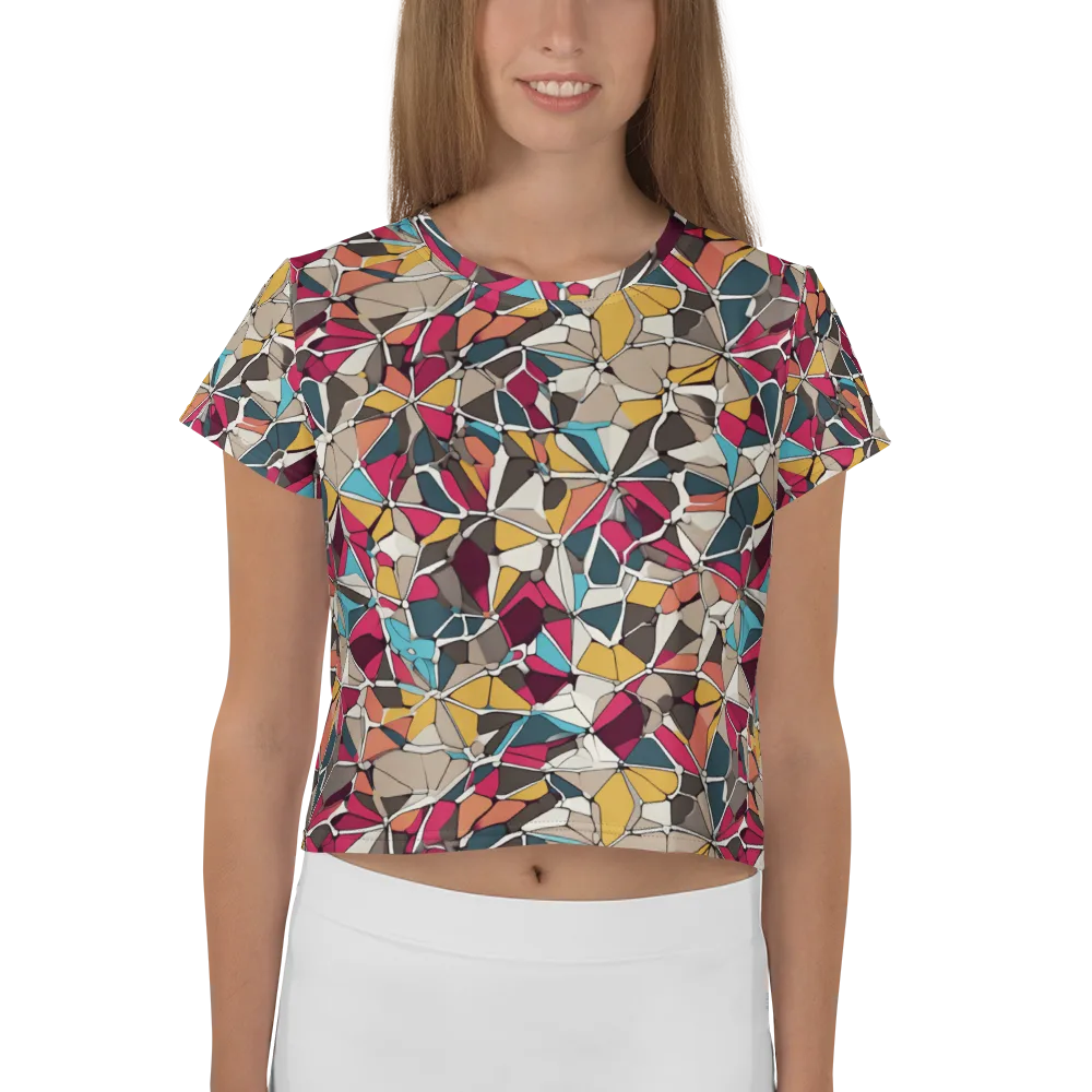 Mosaic Voltage on Crop Tee — Front