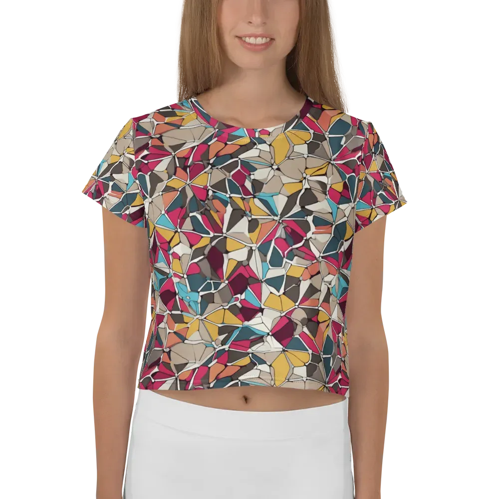 Mosaic Voltage on Crop Tee — Front