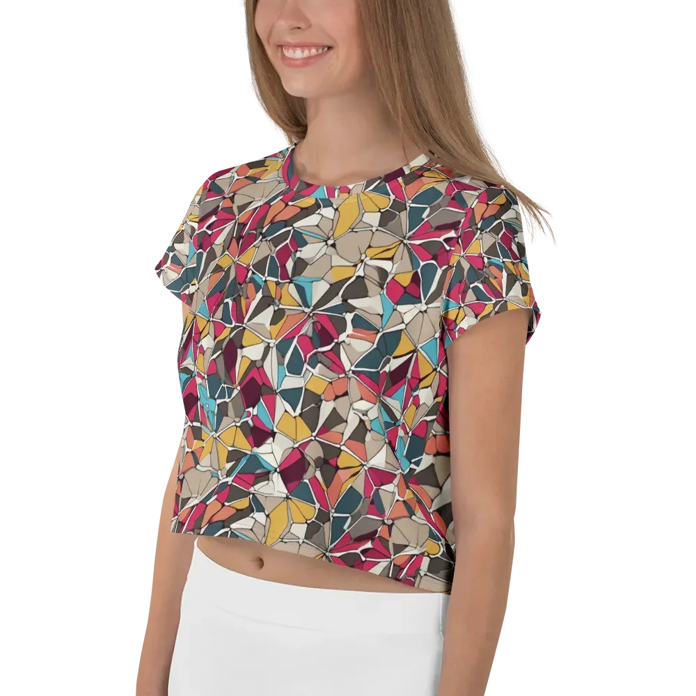 Mosaic Voltage on Crop Tee — Left