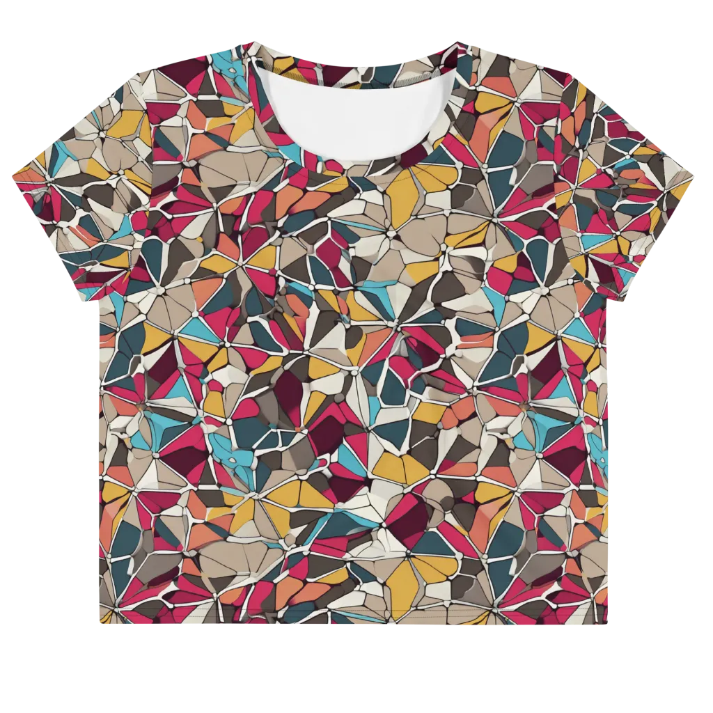 Mosaic Voltage on Crop Tee — Front