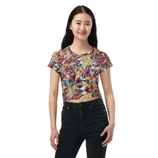 Mosaic Voltage on a Crop Tee