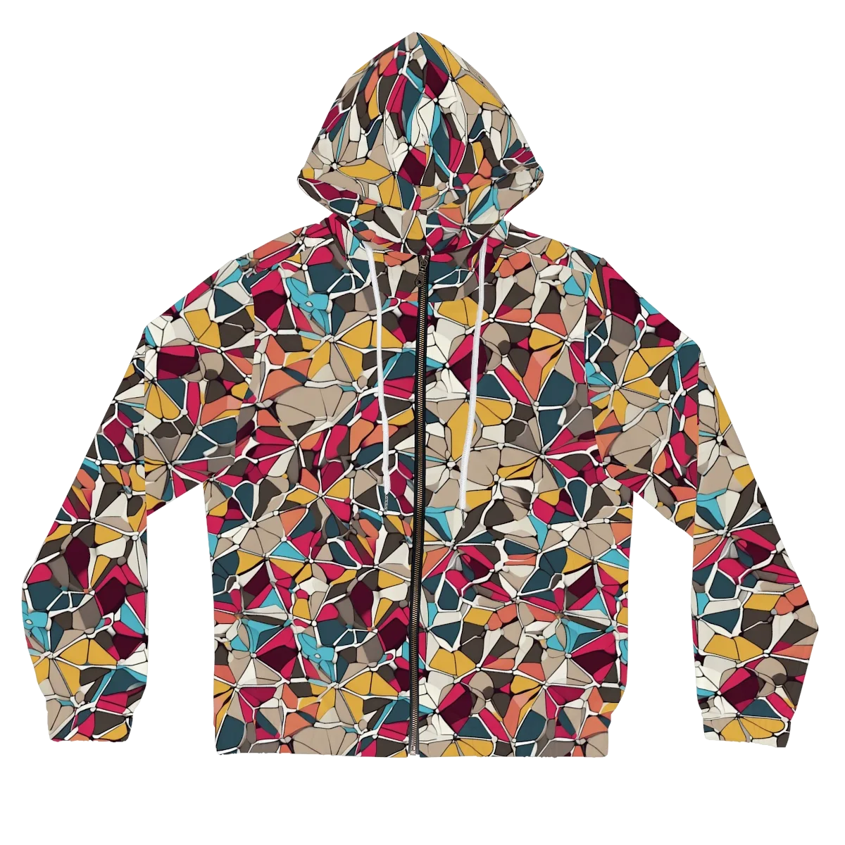 Mosaic Voltage on Women's Full-Zip Hoodie — Front