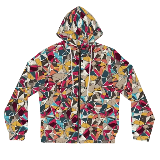 Mosaic Voltage on a Women's Full-Zip Hoodie