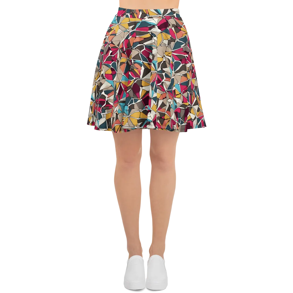 Mosaic Voltage on Skater Skirt — Front