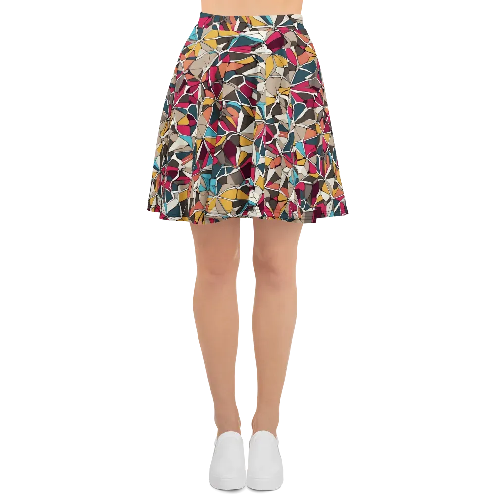 Mosaic Voltage on Skater Skirt — Front