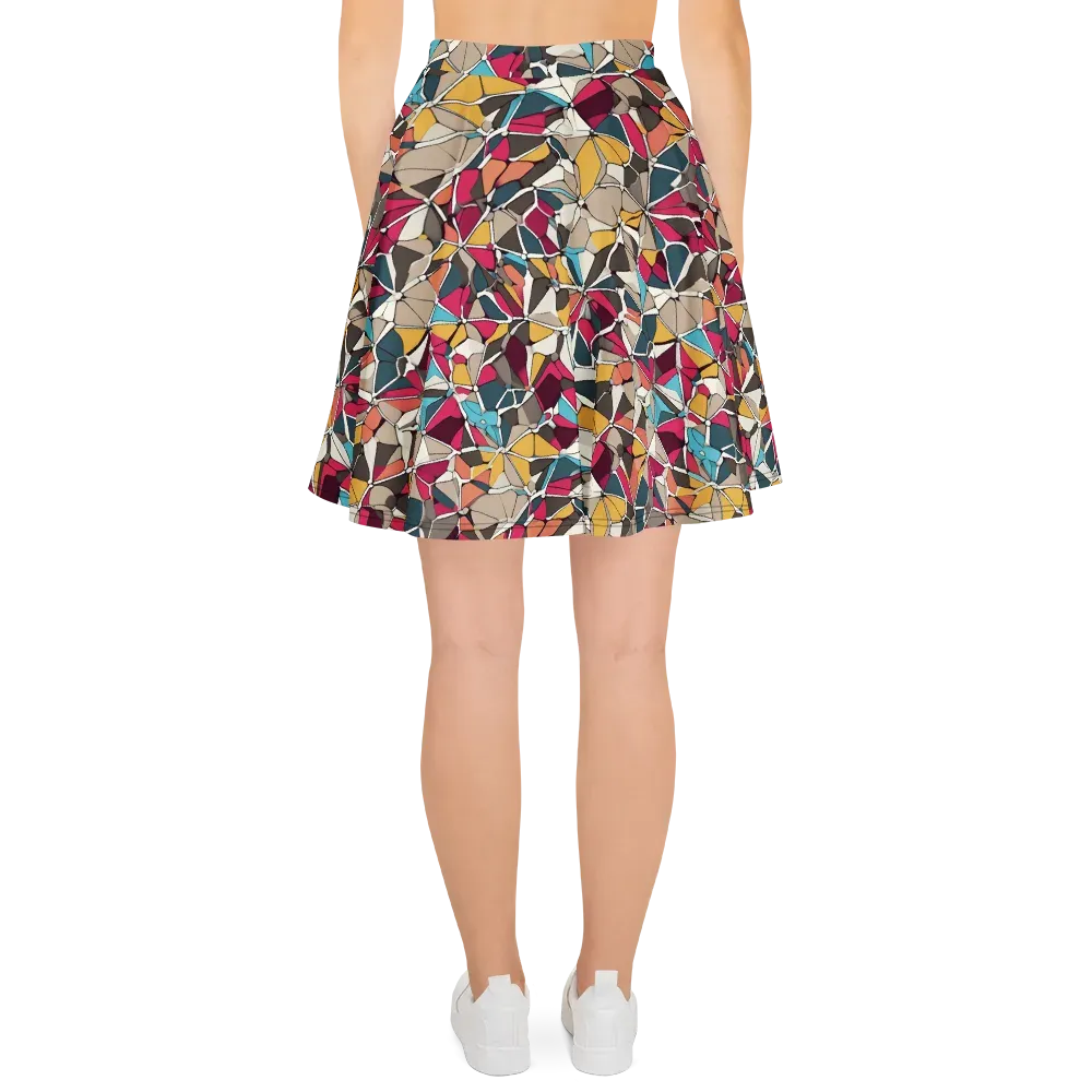 Mosaic Voltage on Skater Skirt — Back