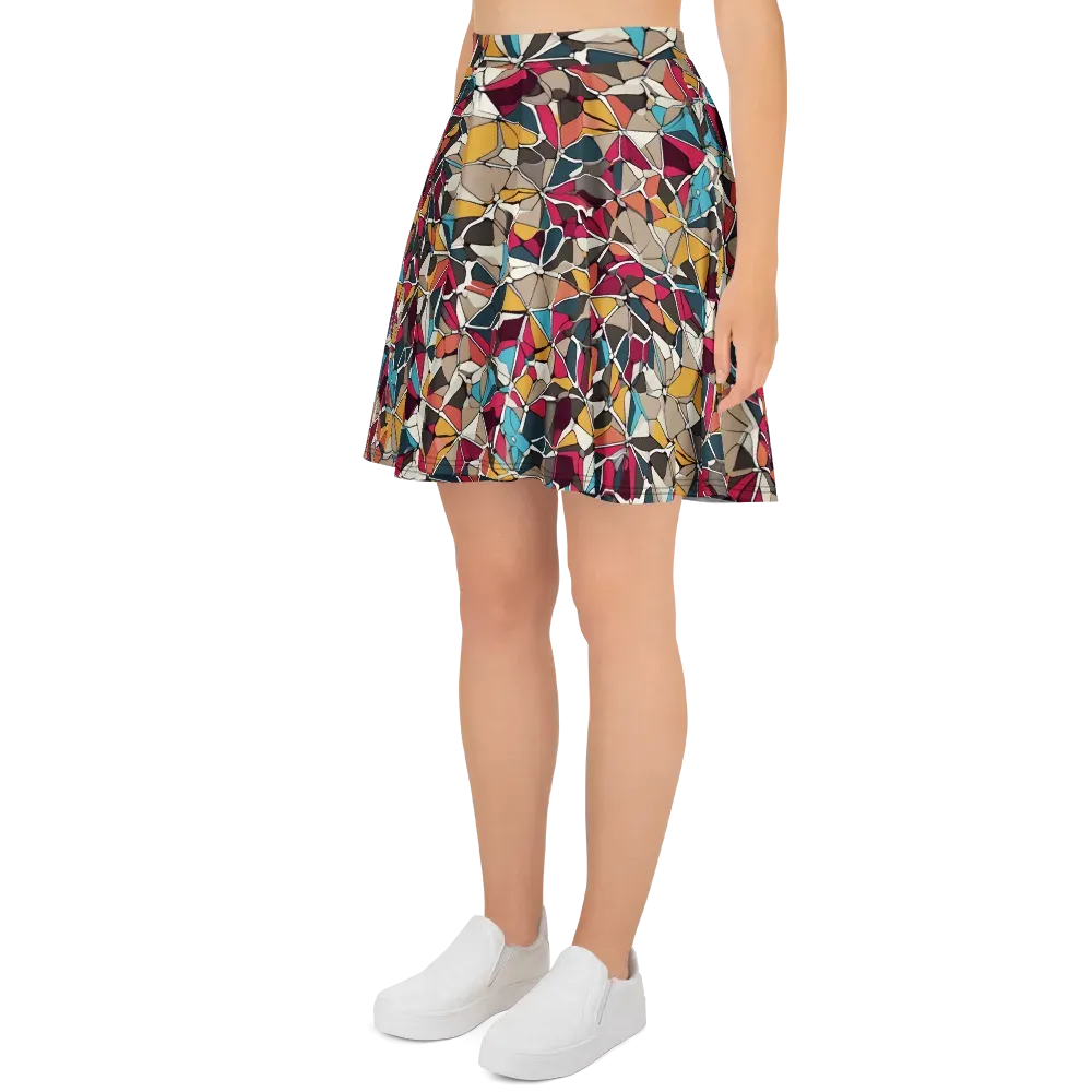 Mosaic Voltage on Skater Skirt — Left