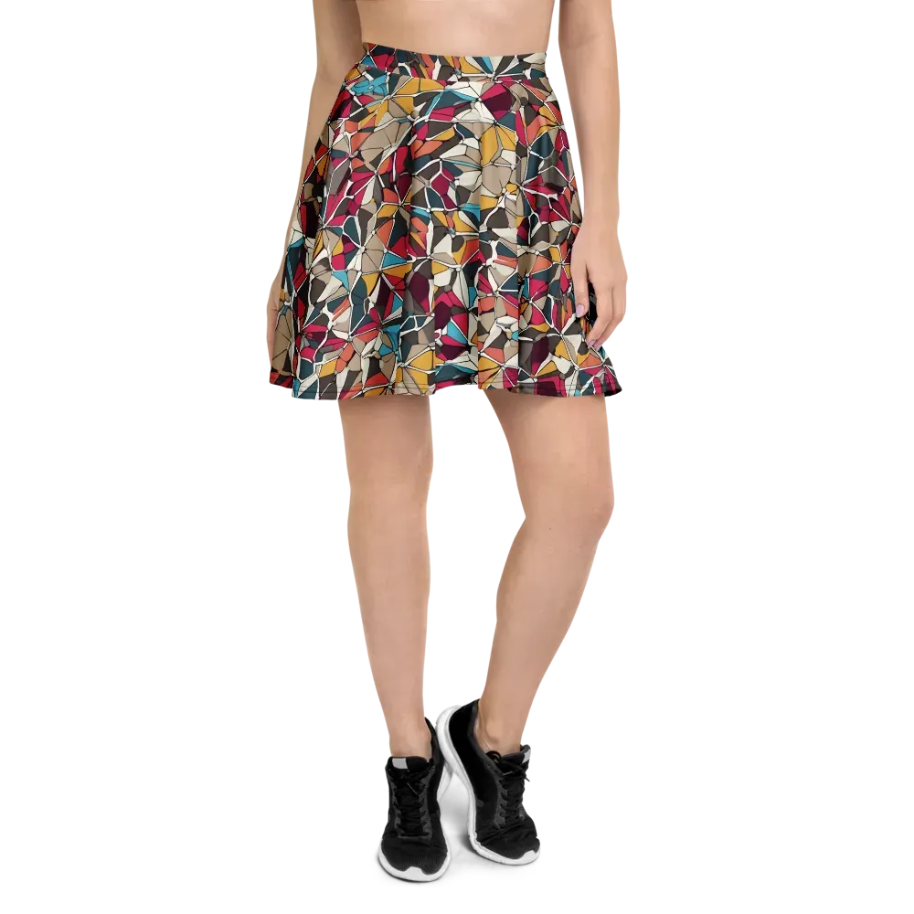 Mosaic Voltage on Skater Skirt — Front