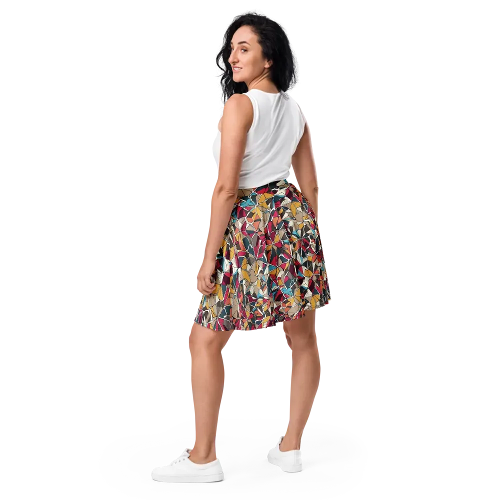 Mosaic Voltage on Skater Skirt — Back
