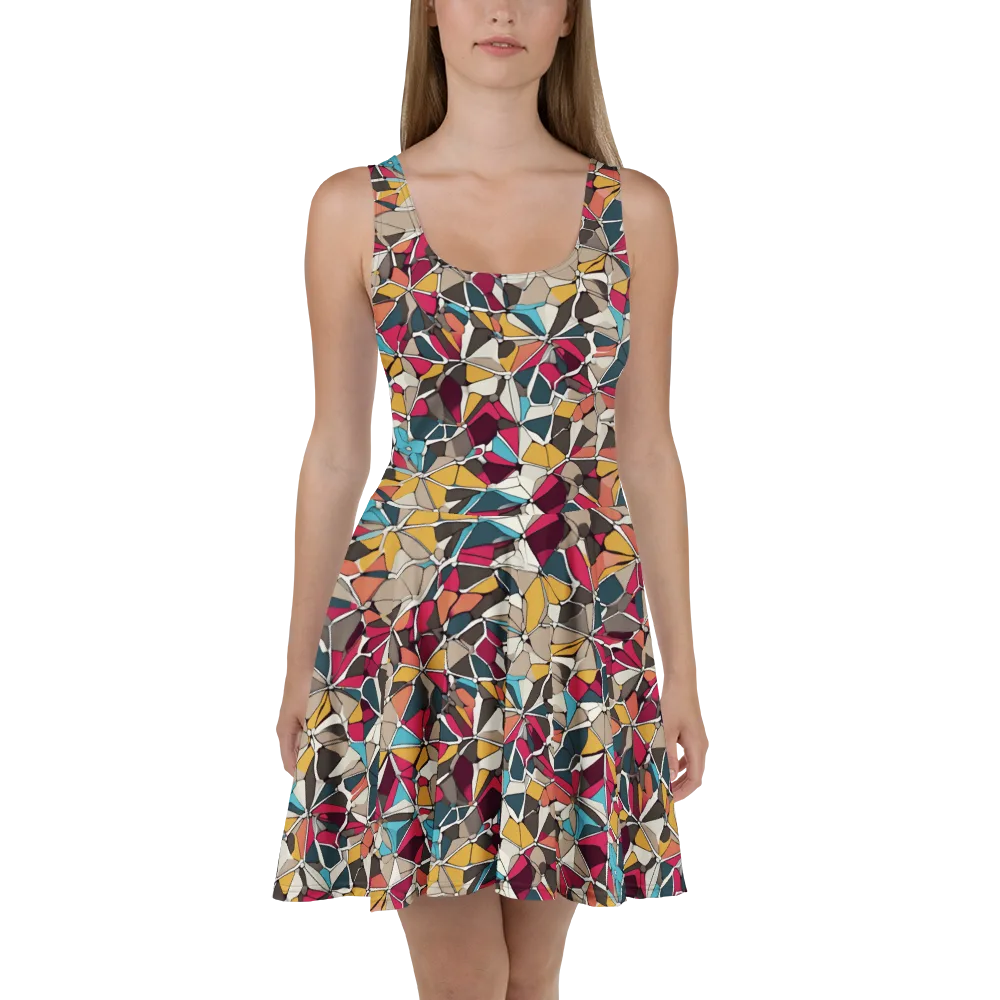 Mosaic Voltage on Skater Dress — Front