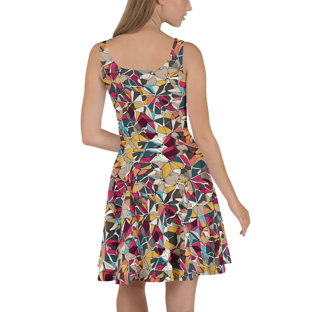 Mosaic Voltage on Skater Dress — Back