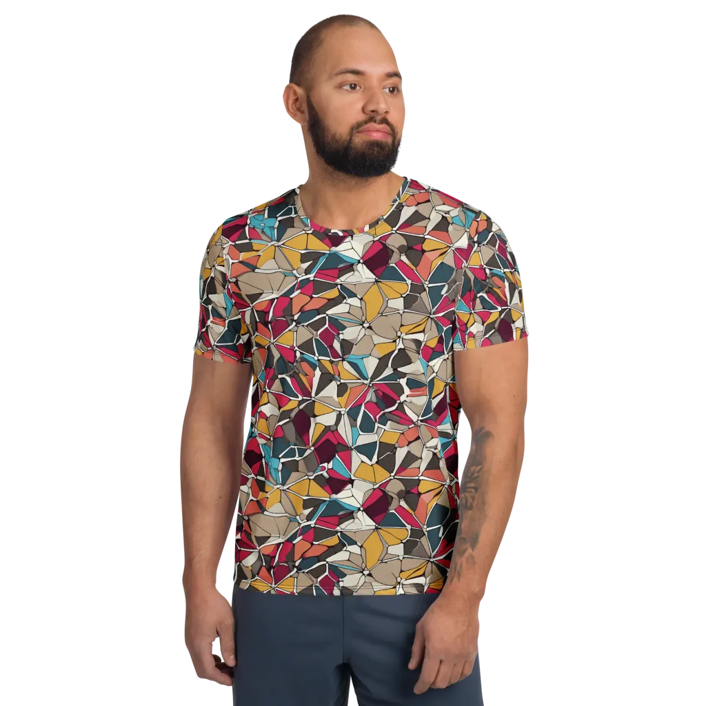 Mosaic Voltage on Men's Athletic T-Shirt — Front