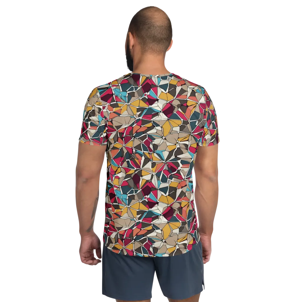 Mosaic Voltage on Men's Athletic T-Shirt — Back