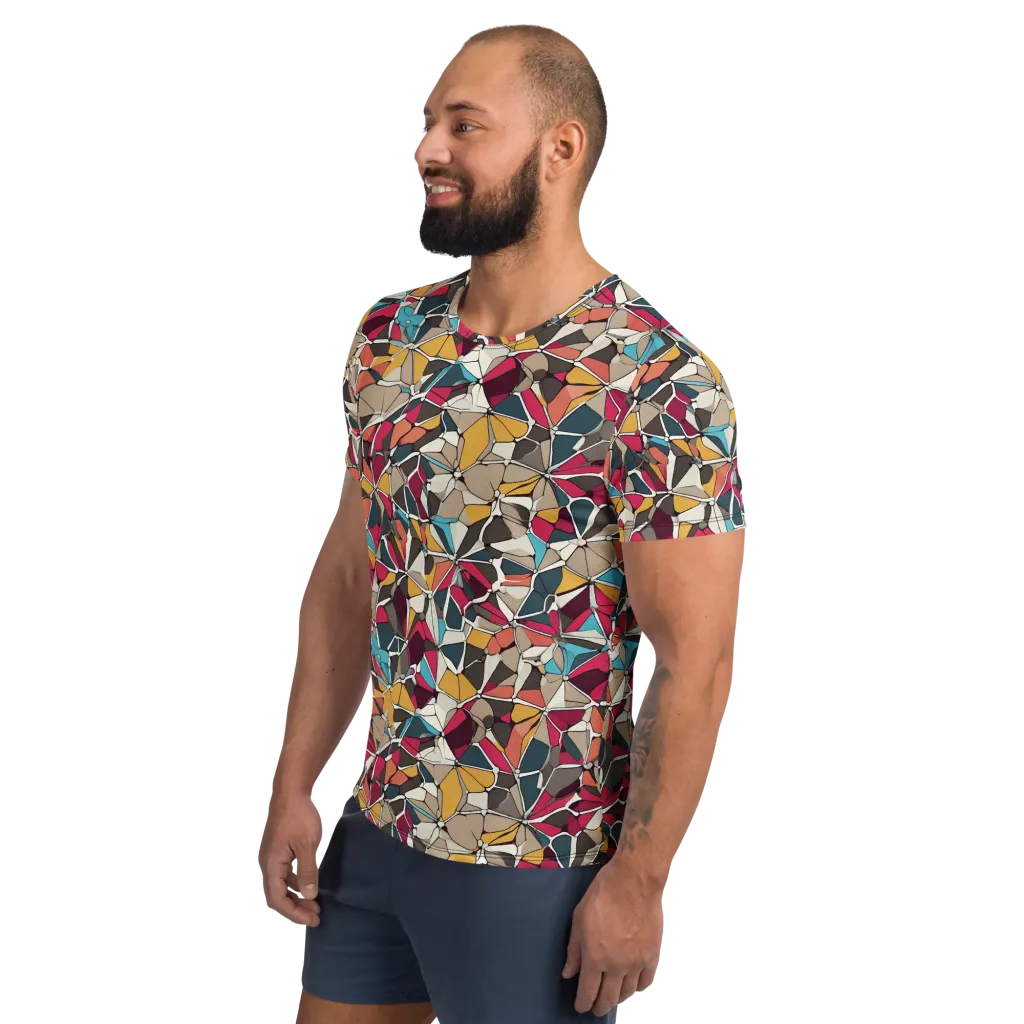 Mosaic Voltage on Men's Athletic T-Shirt — Left
