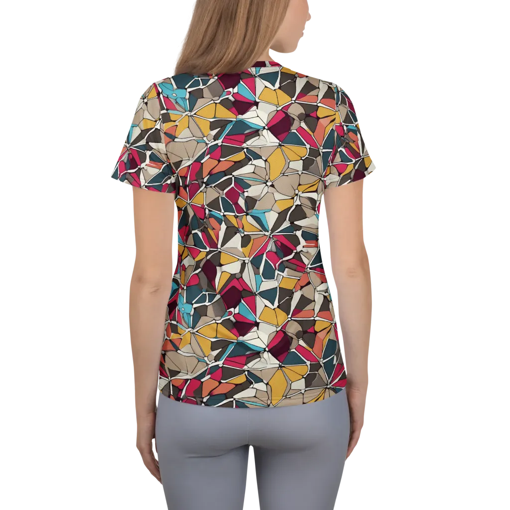 Mosaic Voltage on Women's Athletic T-Shirt — Back
