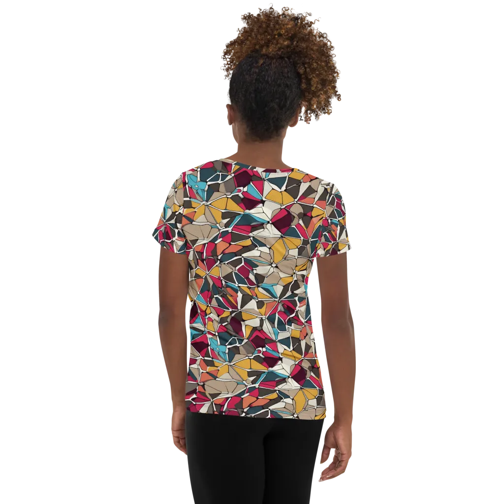 Mosaic Voltage on Women's Athletic T-Shirt — Back