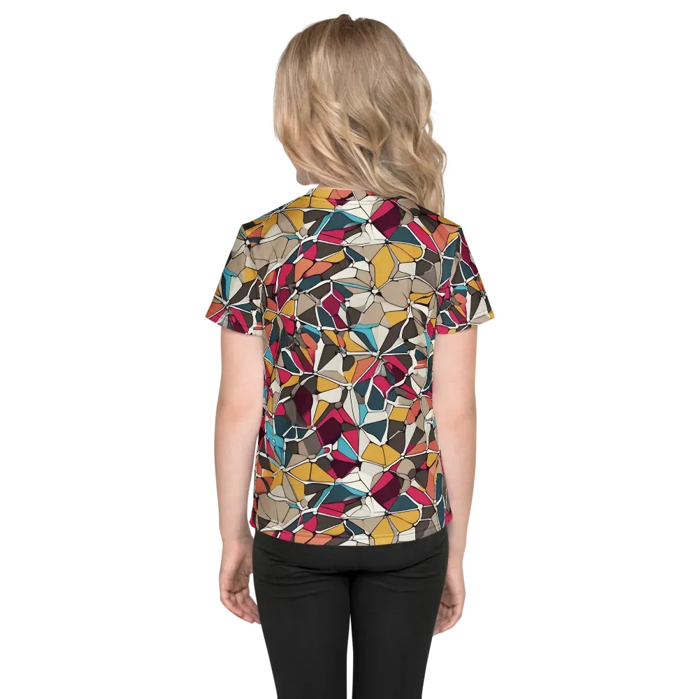 Mosaic Voltage on Kids Crew Neck T-Shirt — Back