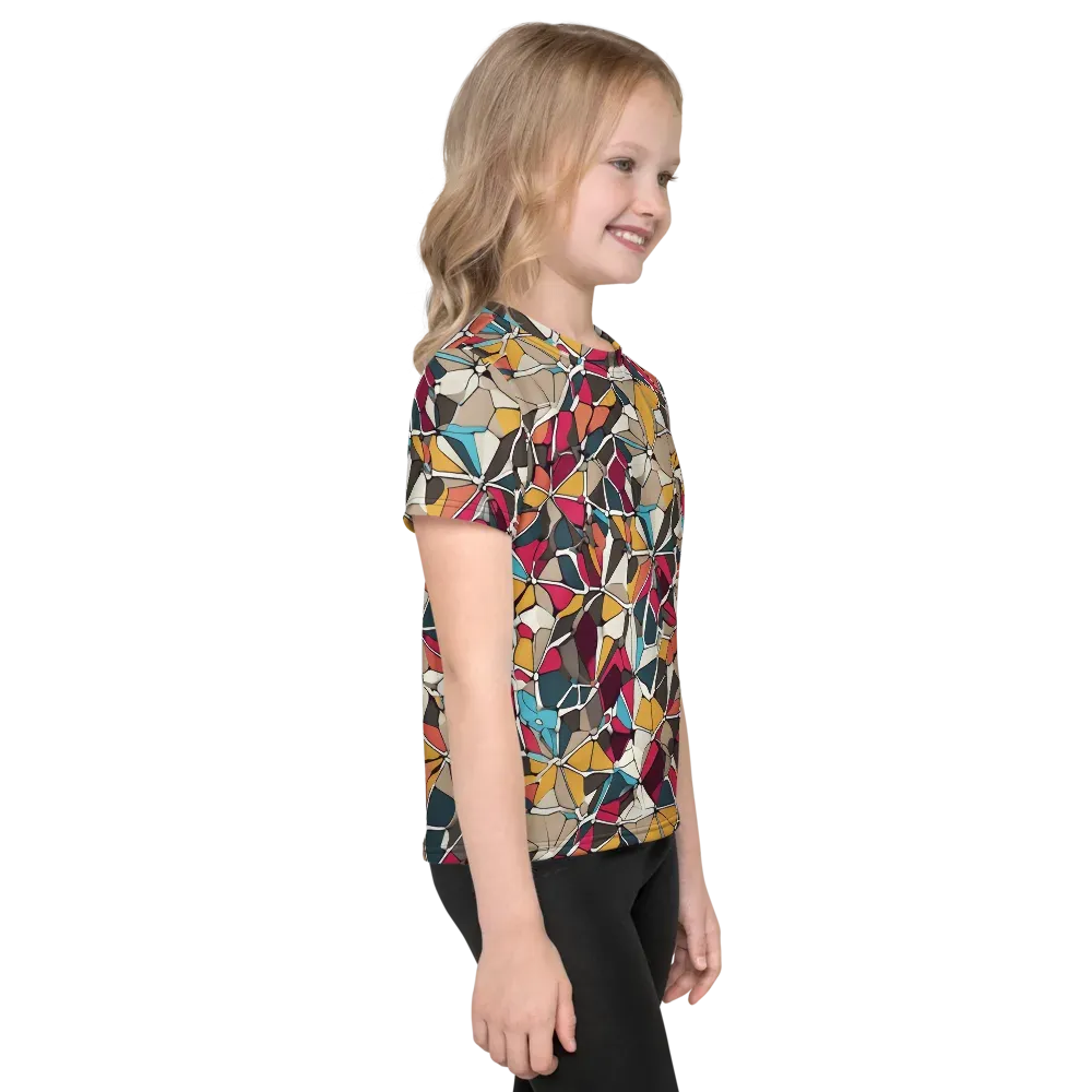 Mosaic Voltage on Kids Crew Neck T-Shirt — Right