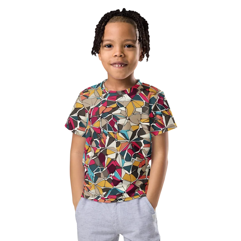Mosaic Voltage on Kids Crew Neck T-Shirt — Front
