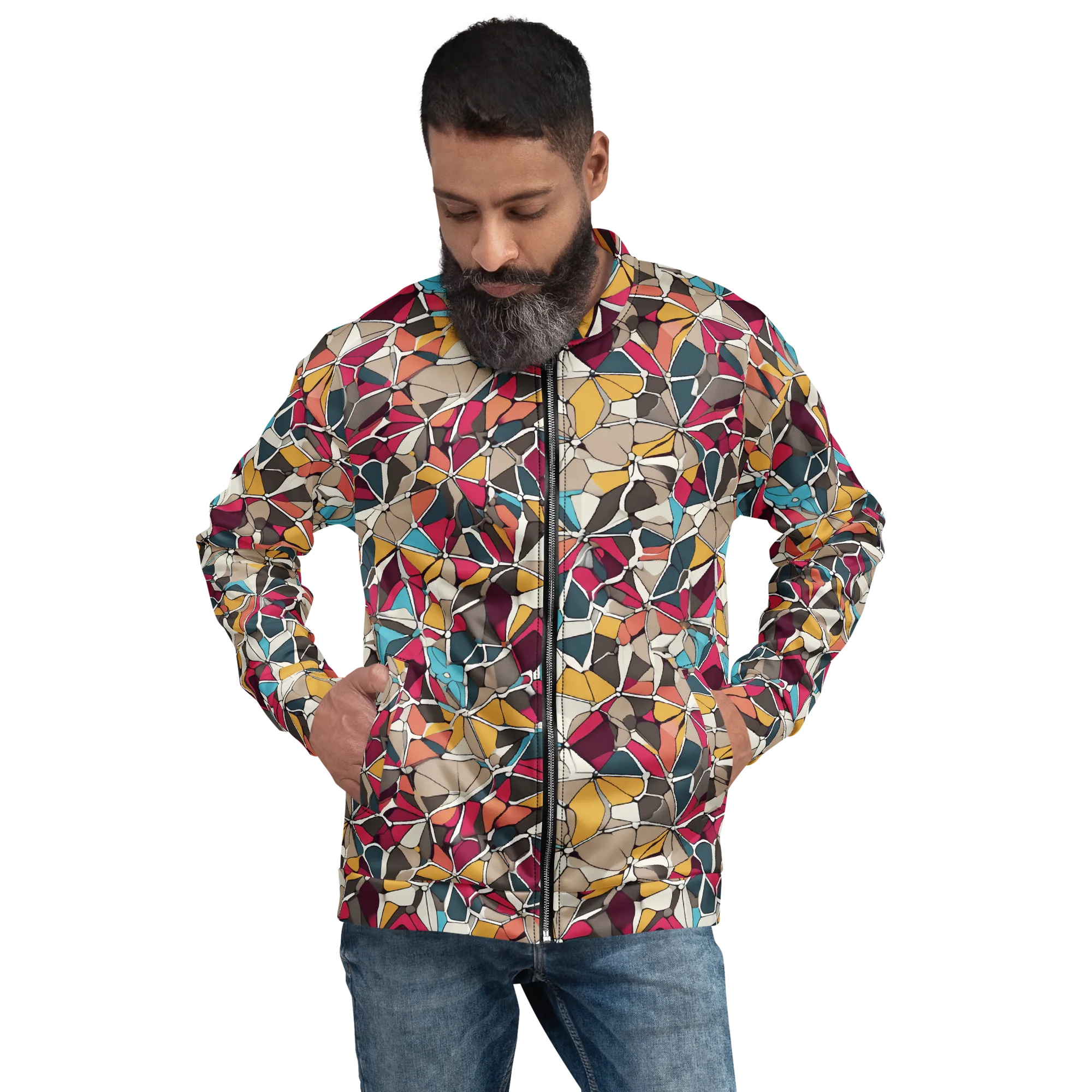 Mosaic Voltage on Bomber Jacket — Front