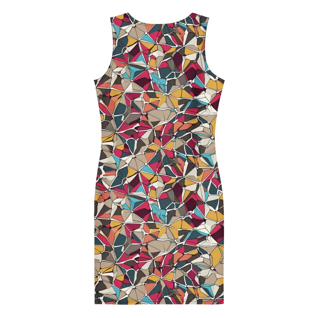 Mosaic Voltage on Bodycon Dress — Back