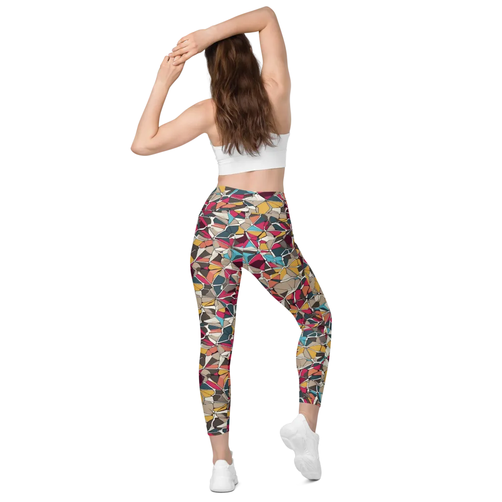 Mosaic Voltage on Leggings with Pockets — Back