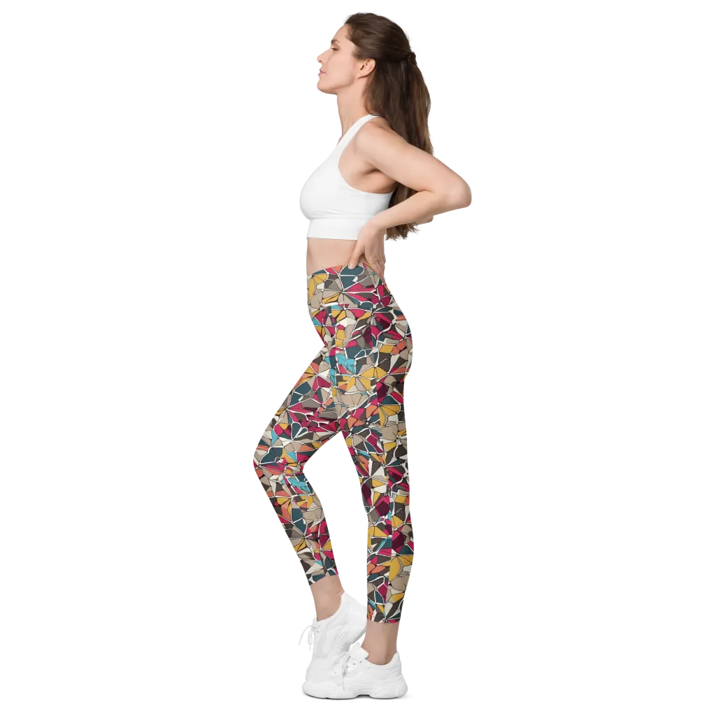 Mosaic Voltage on Leggings with Pockets — Left
