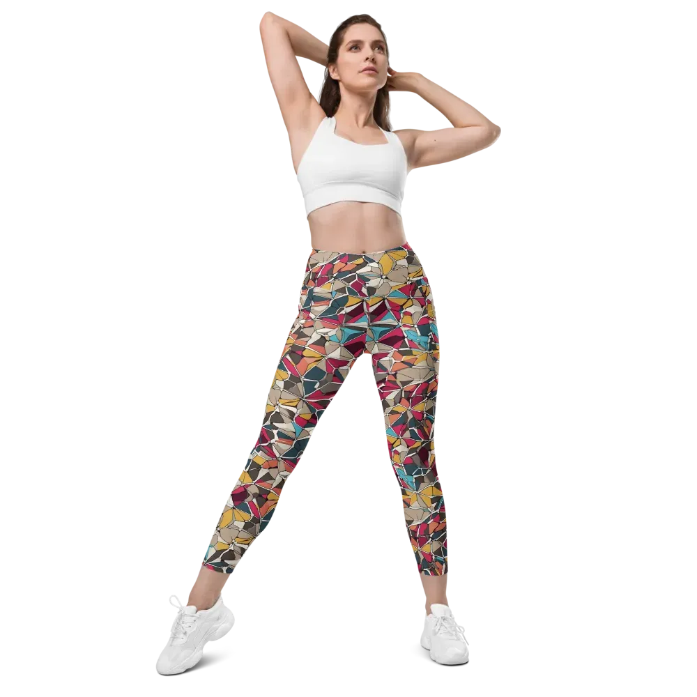Mosaic Voltage on Leggings with Pockets — Front