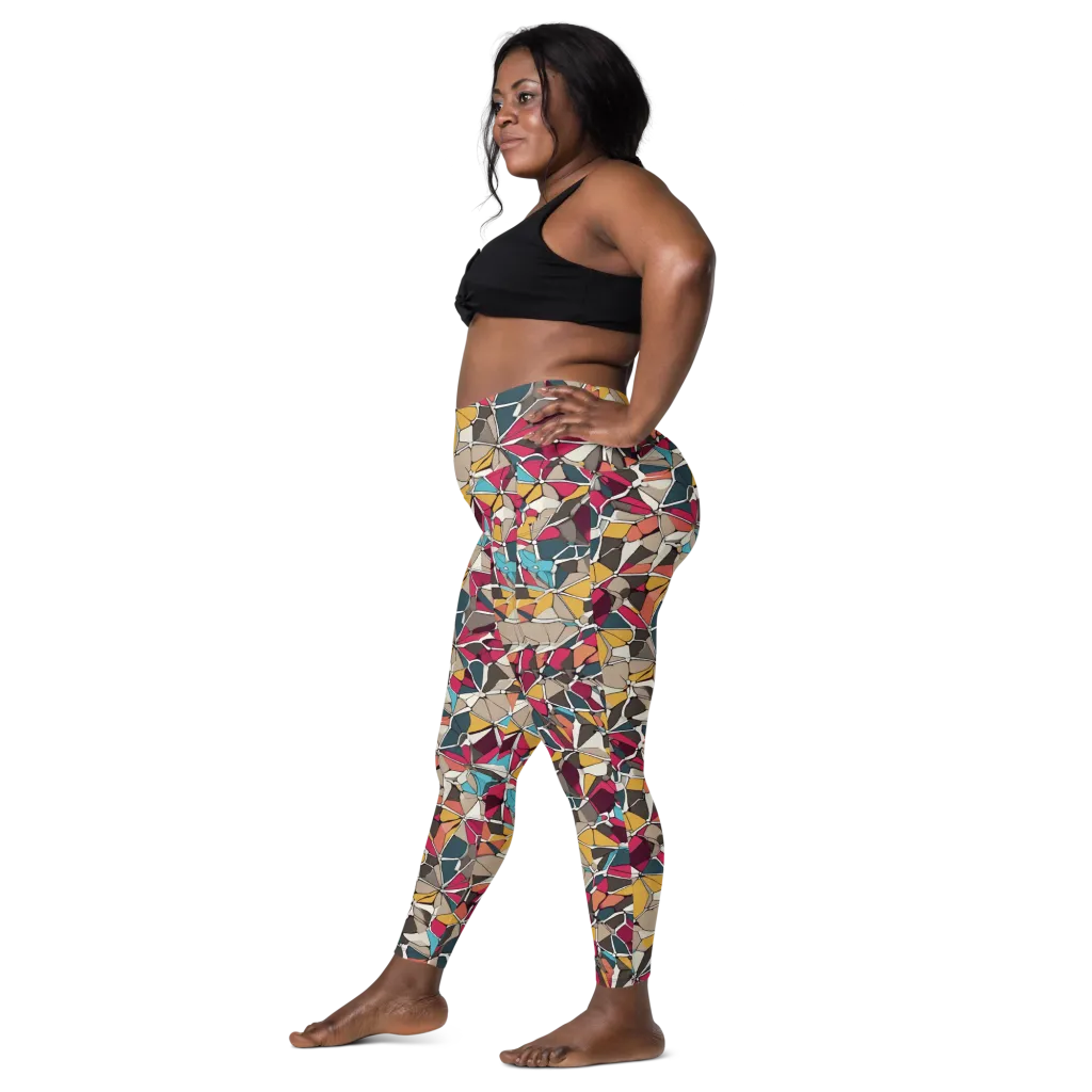 Mosaic Voltage on Leggings with Pockets — Left