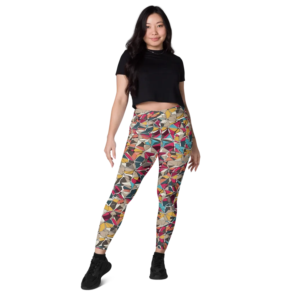 Mosaic Voltage on Leggings with Pockets — Front