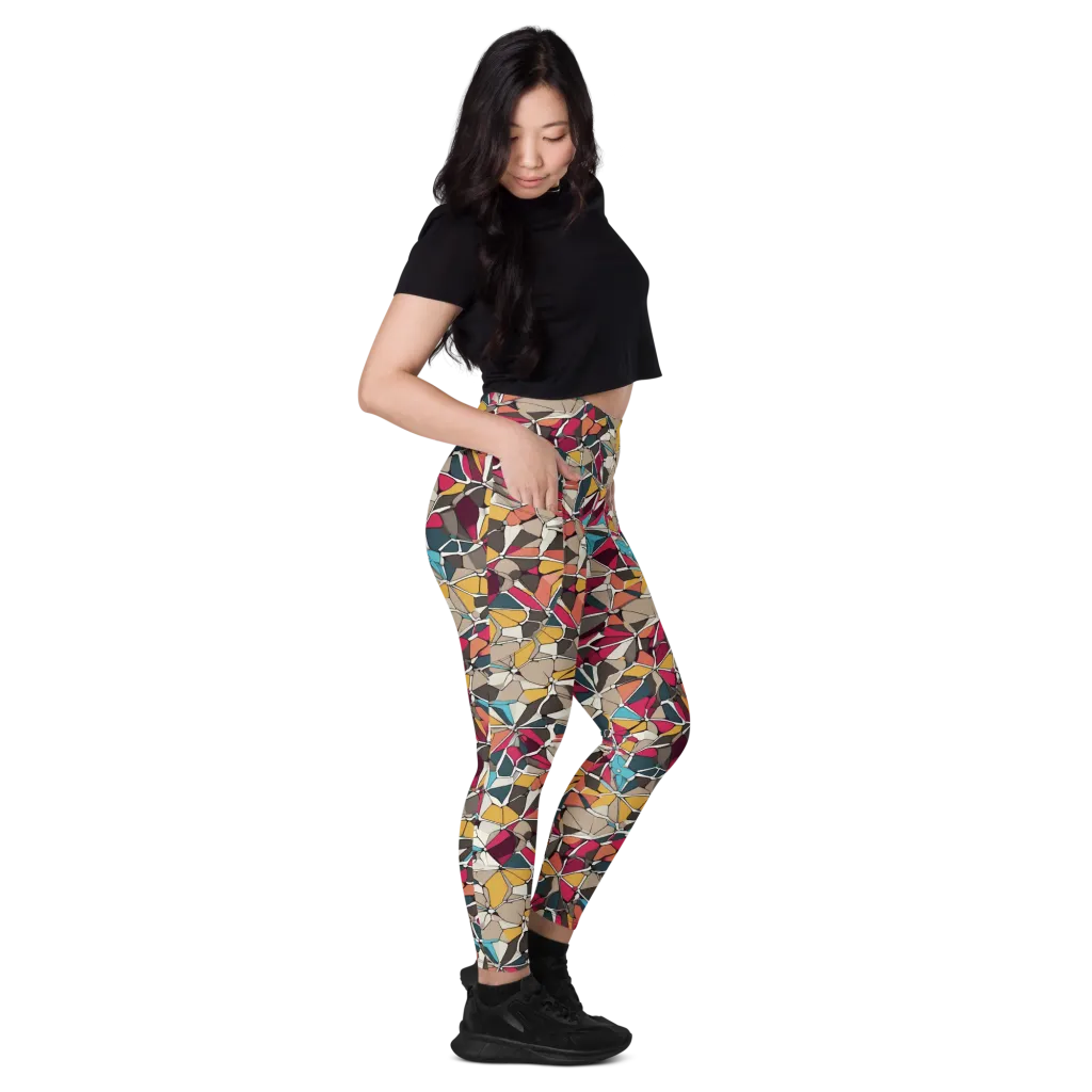 Mosaic Voltage on Leggings with Pockets — Right