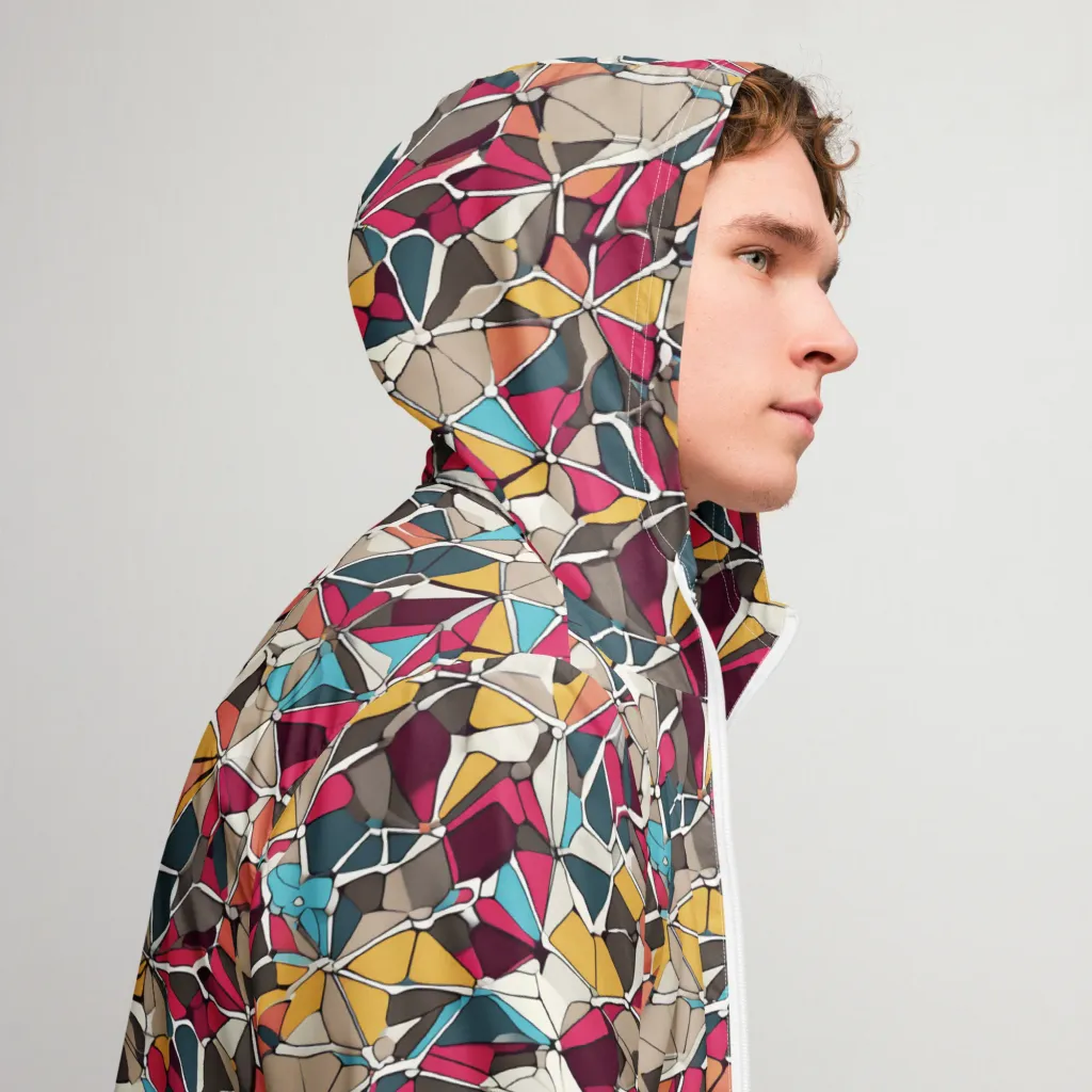 Mosaic Voltage on Men's Windbreaker — Right