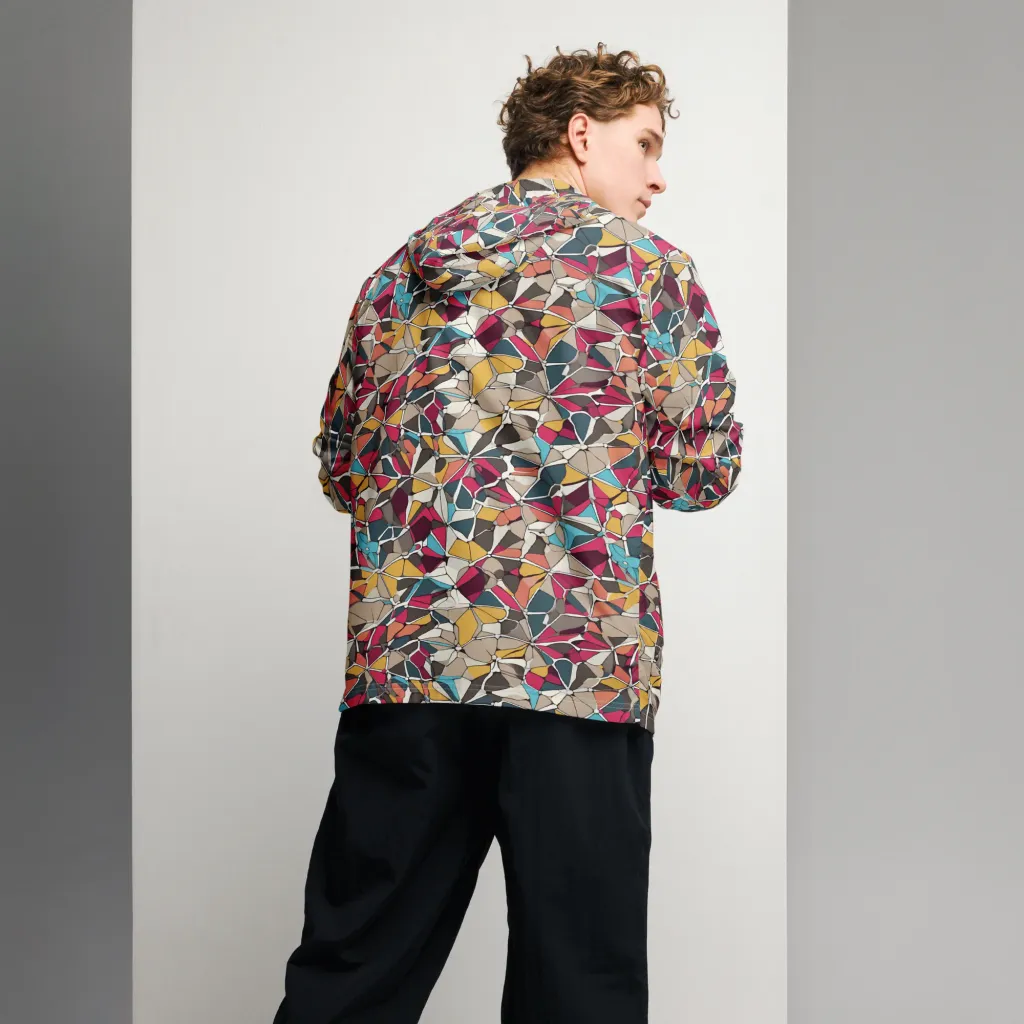 Mosaic Voltage on Men's Windbreaker — Back