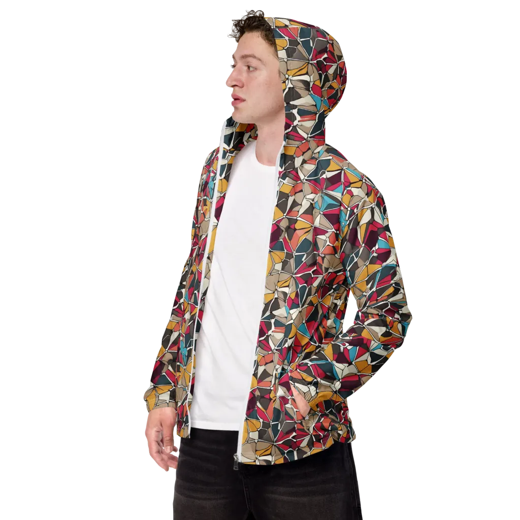 Mosaic Voltage on Men's Windbreaker — Left Front