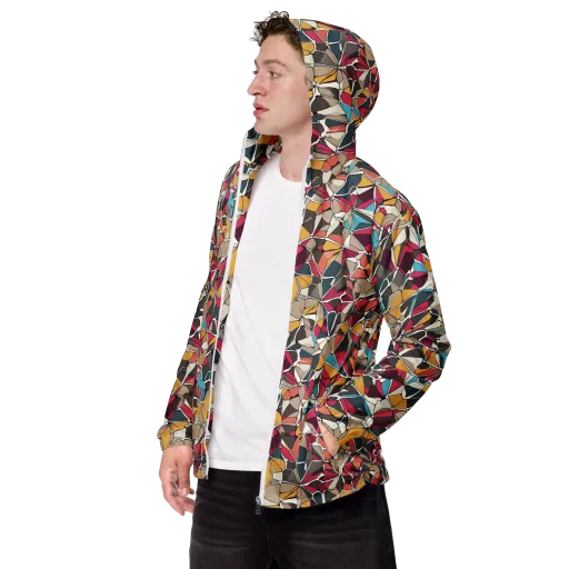 Mosaic Voltage on a Men's Windbreaker
