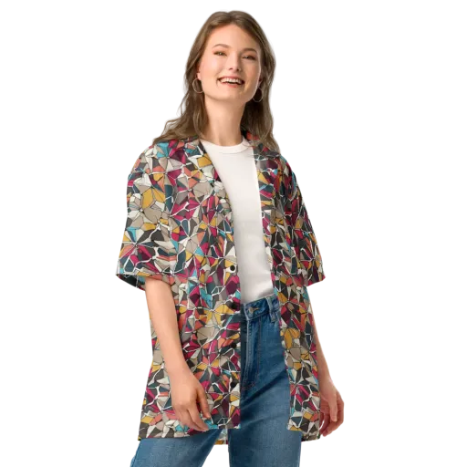 Mosaic Voltage on a Button Shirt