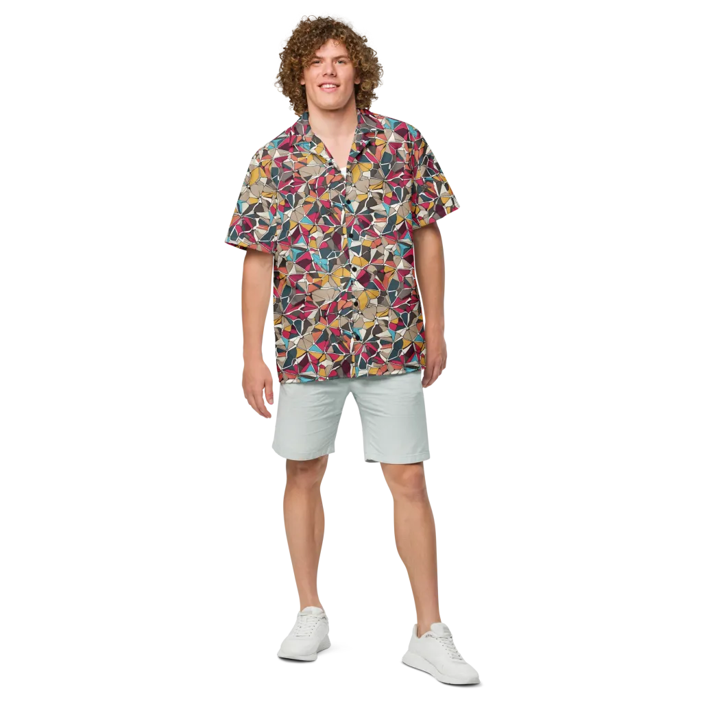 Mosaic Voltage on Button Shirt — Front
