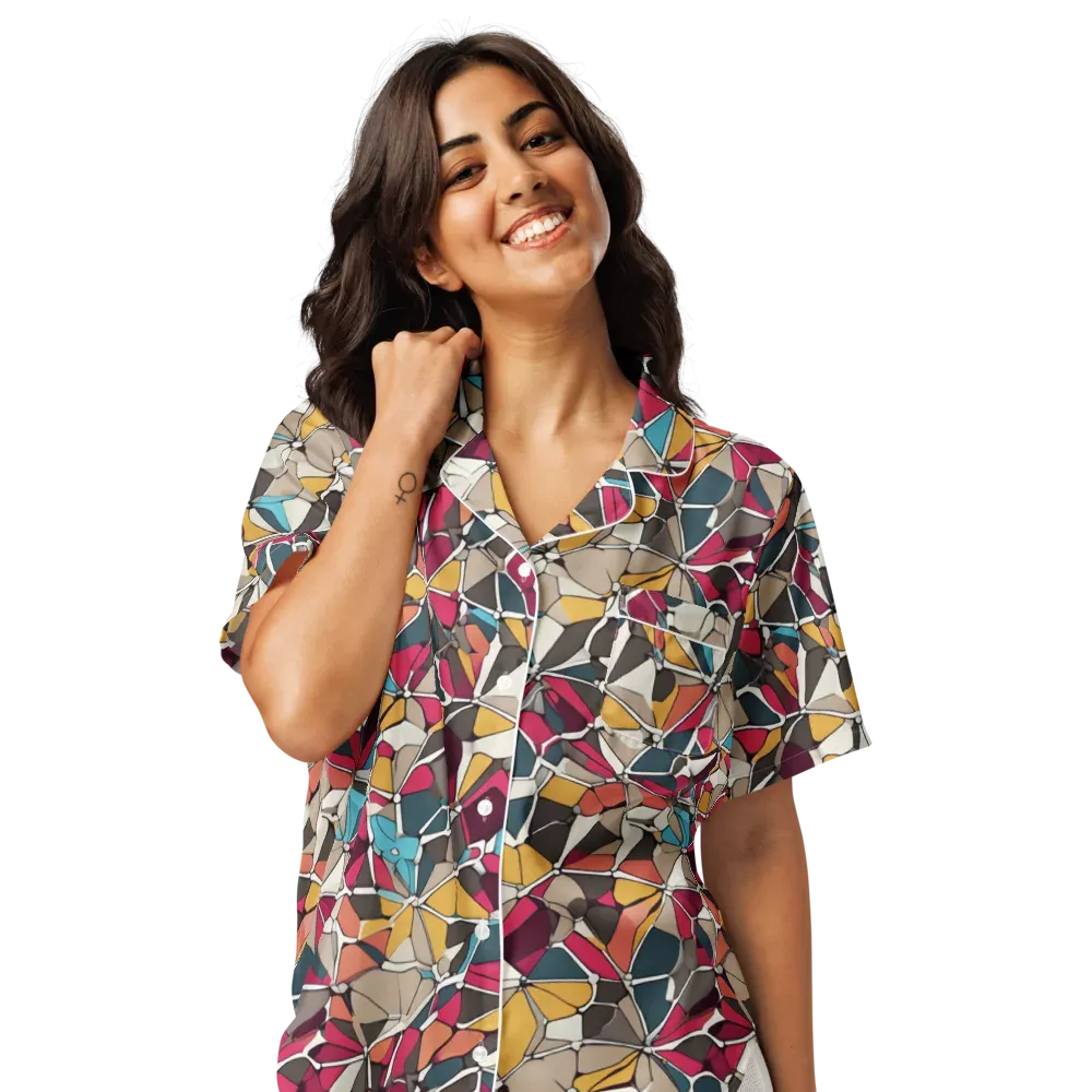 Mosaic Voltage on Women's Short Sleeve Pajama Top — Front