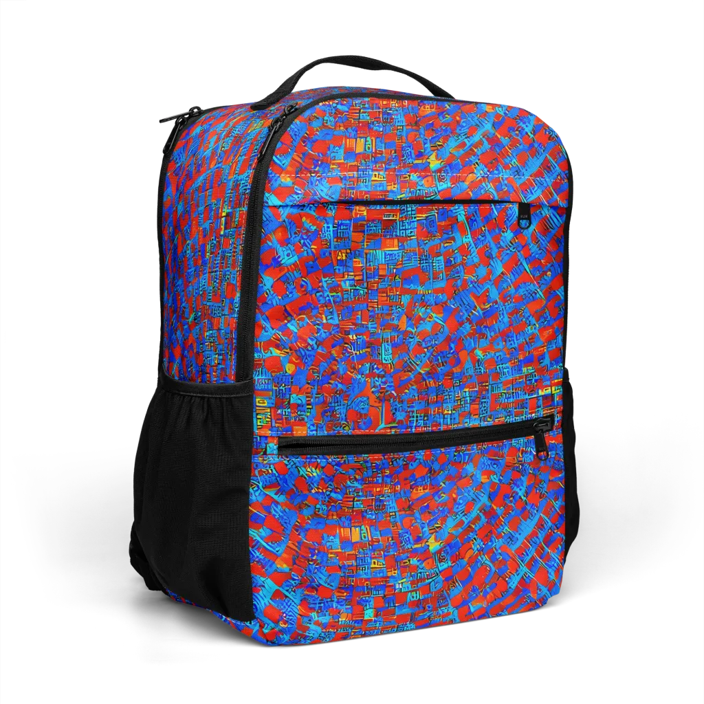 Neon City Grid on Utility Backpack — Right Front