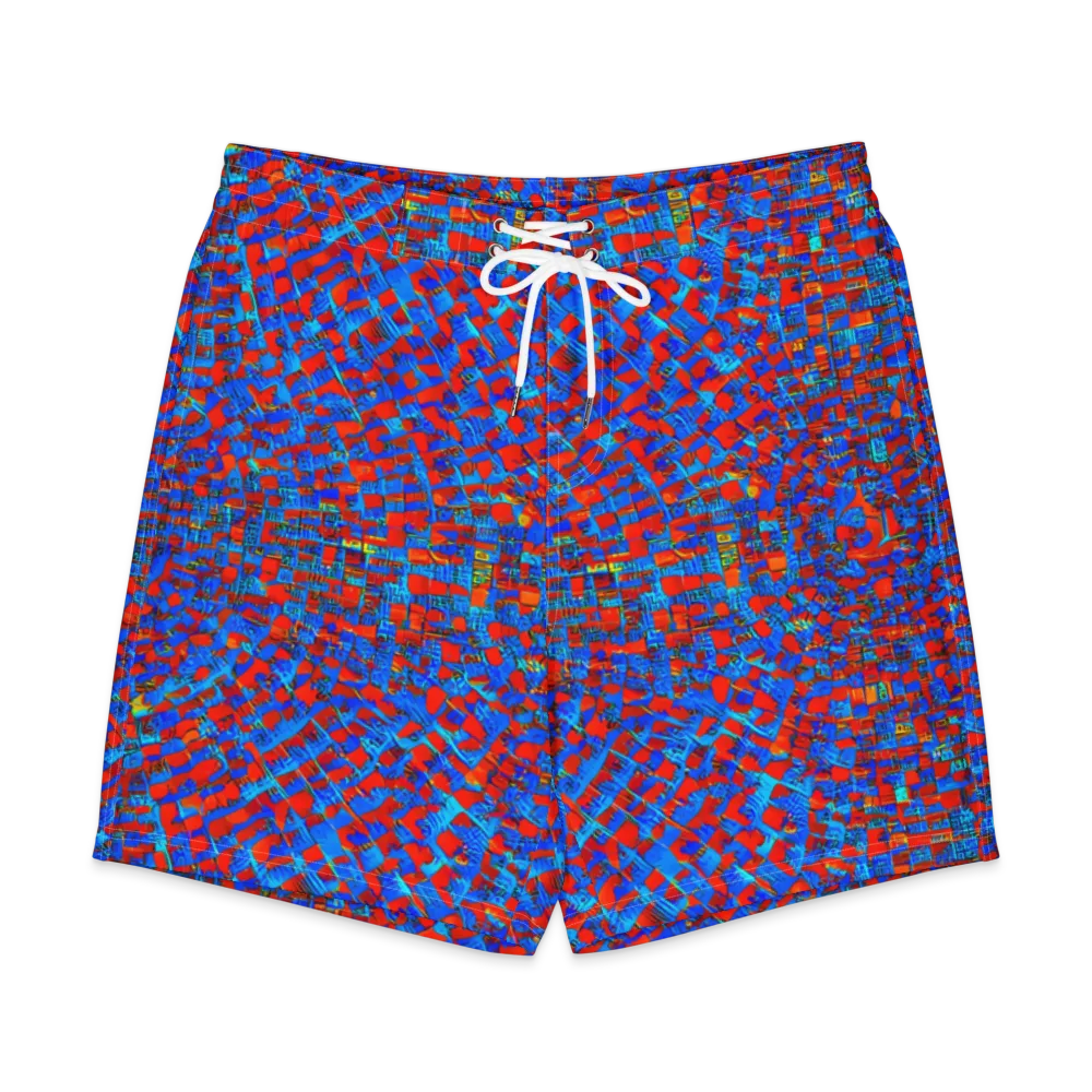 Neon City Grid on Men's Board Shorts — Front