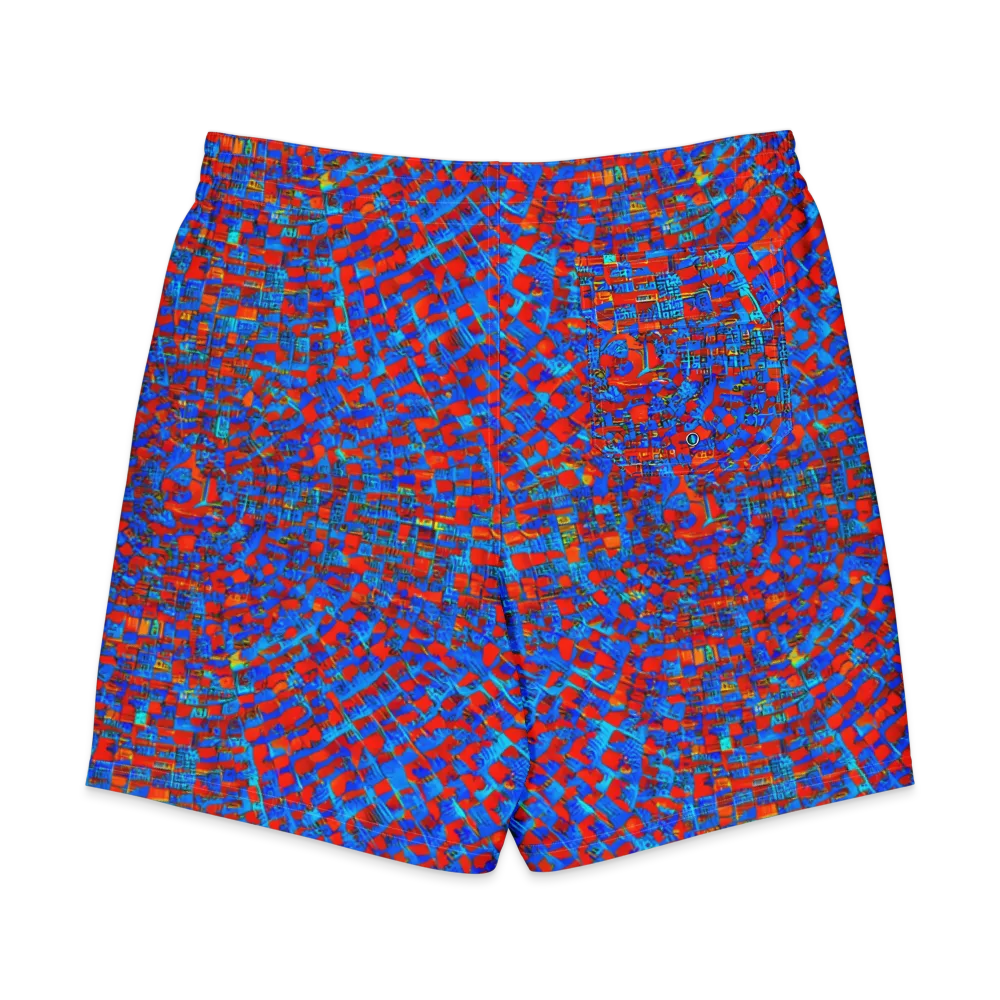 Neon City Grid on Men's Board Shorts — Back
