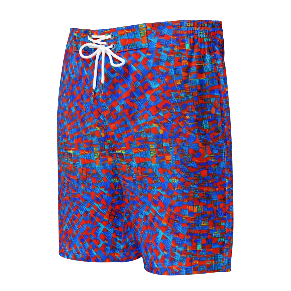 Neon City Grid on Men's Board Shorts — Front